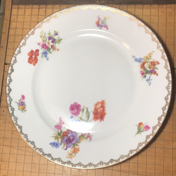 H & Co Selb Bavaria Germany Heinrich US Zone Poppy Floral Dinner Plate 10 1/8” - Picture 6 of 10